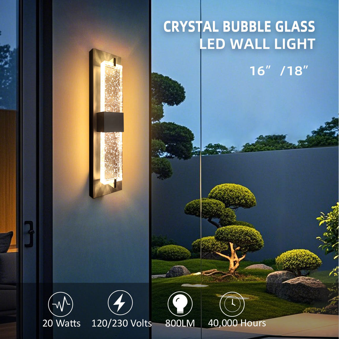 Crystal LED Wall Light Fixture