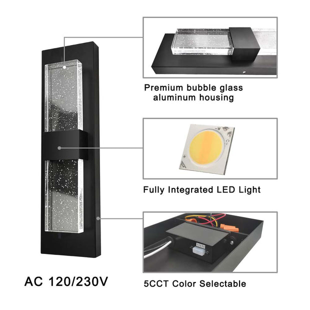 Crystal LED Wall Light Fixture