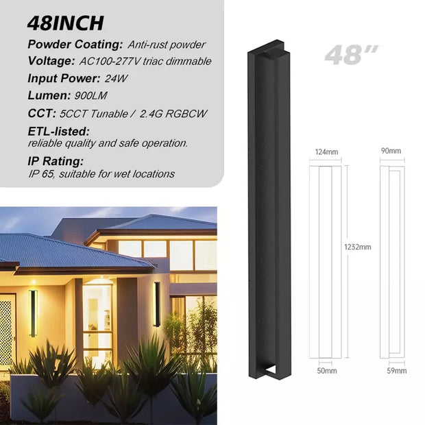 Wall Fixtgure 48 inch/24 Watt/5CCT