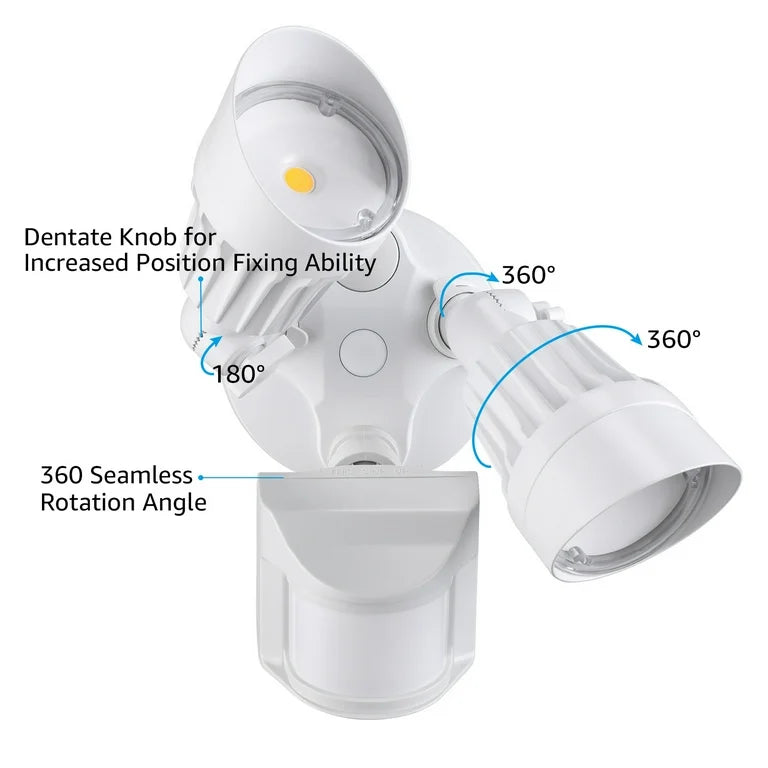 Round Security Light - 20W Dual-heads