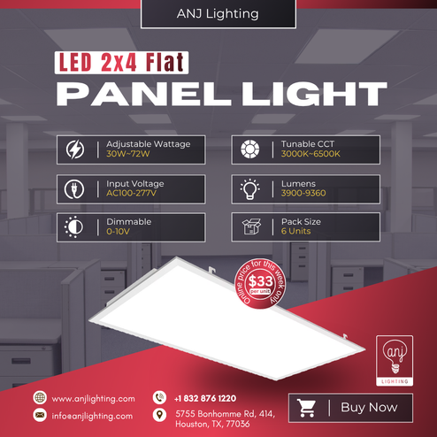 LED Flat Panel 2x4 - 30W-72W/3000K-6500K
