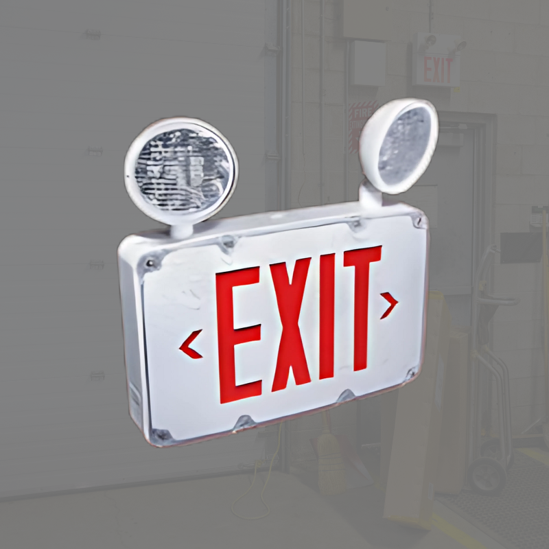 Wet Location LED Exit Sign Combo