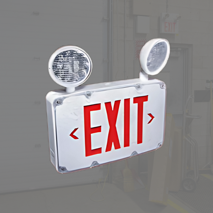 Wet Location LED Exit Sign Combo